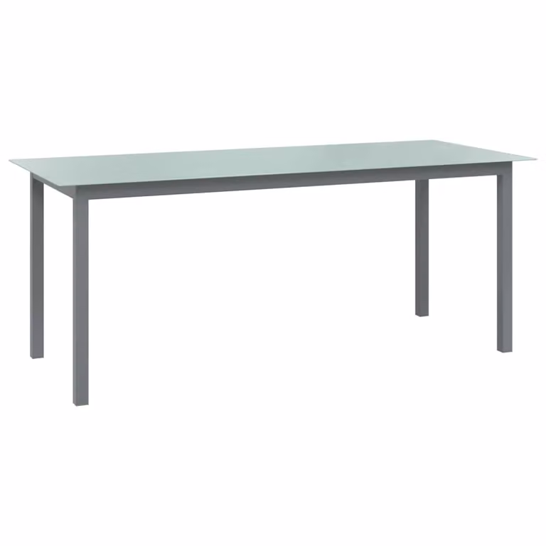 Tavolo da giardino in alluminio 190 x 74 x 90 cm grigio chiaro