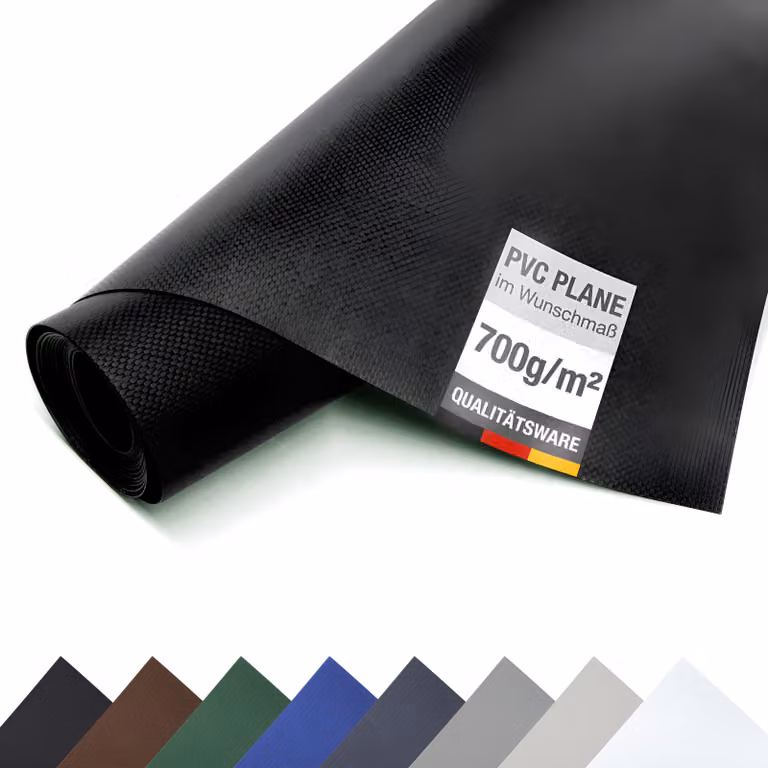 Telone PVC per camion 700 g/m² al metro Telone Premium Bache opaco (nero, 2,5m x 10m)