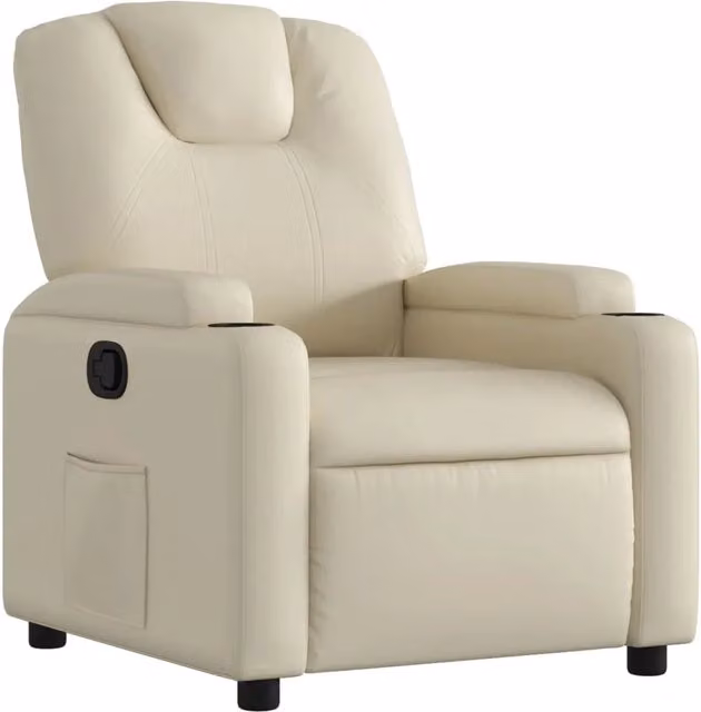 Poltrona | Sedia Relax reclinabile in similpelle color crema