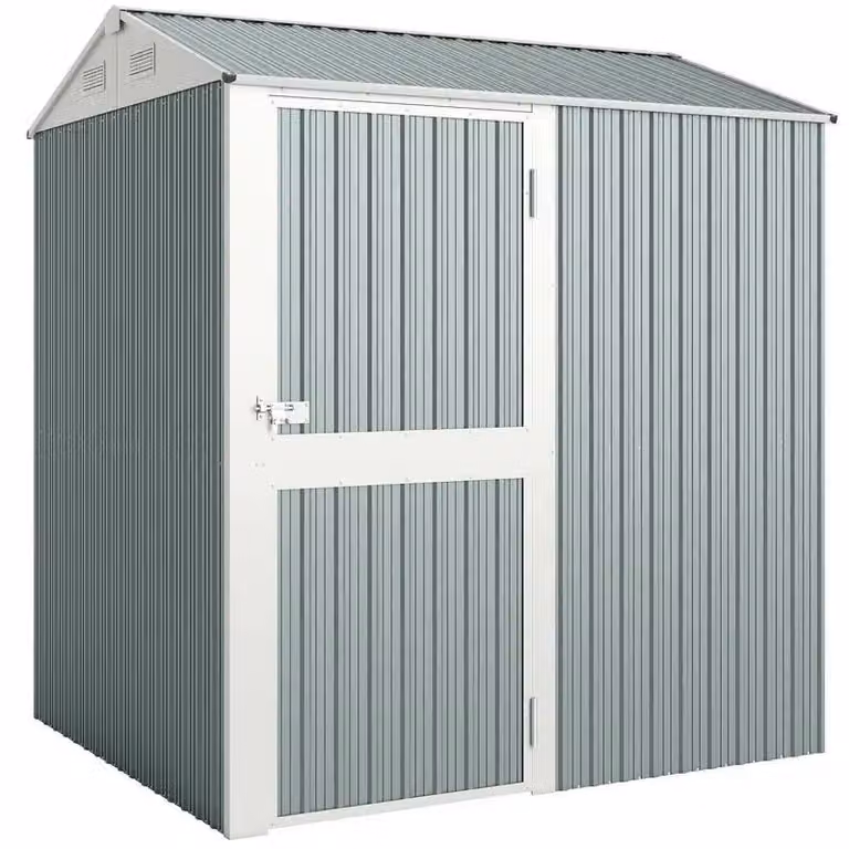 Capanno per attrezzi in metallo - Capanno da giardino di 3,5 m² - Con serratura - Impermeabile - Ventilazione del tetto - Dimensioni: 209 x 177 x 236 cm - Colore: verde militare