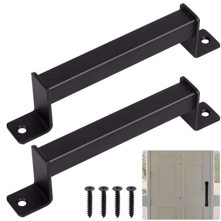 2 maniglie nere per porte, maniglie per porte scorrevoli, maniglie per porte a spinta e a tirare, maniglie per cancelli