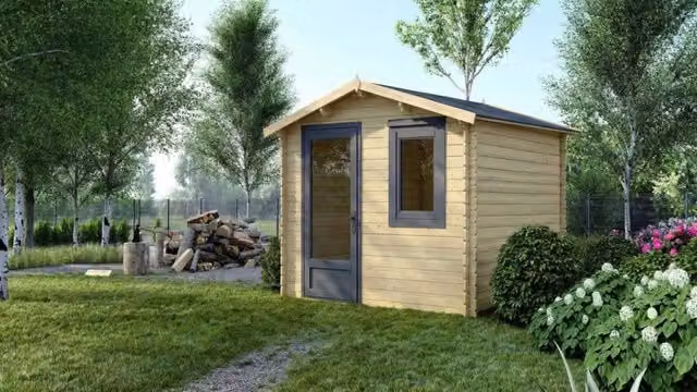 Casetta da giardino in legno ALTANKA modello DOM755 colore marrone L: 300 cm, P: 250 cm, H: 235 cm – 1
