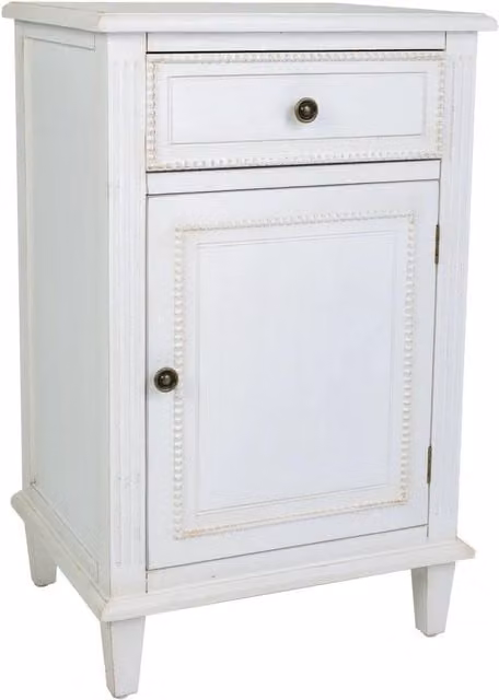 Comodino in legno laccato bianco 45x36x72