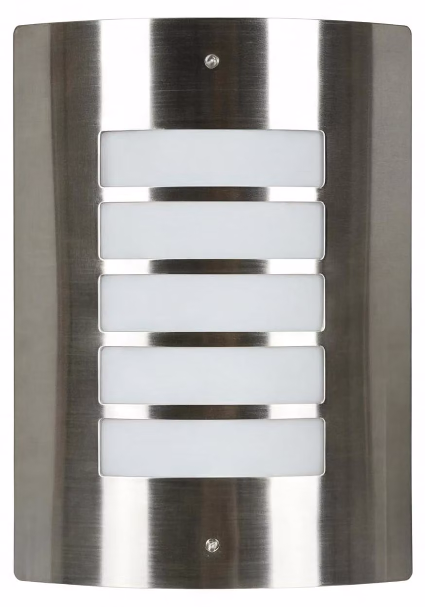 Lampada da parete in acciaio inossidabile, design moderno, grado di protezione IP44, 1 attacco E27, 60W, 29cm