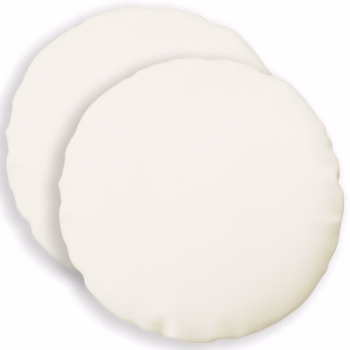 Set di 2 cuscini rotondi HEERLEN vidaXL in tessuto bianco, lavabili e con rivestimento rimovibile, Diametro: 40 cm