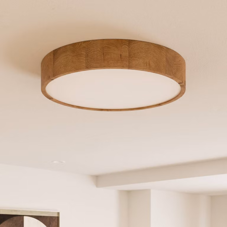 Plafoniera soffitto Kerio Lamkur, dimmerabile, Soggiorno / Sala da pranzo, Legno, Moderno, Plafoniera