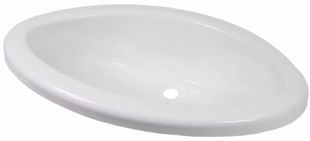 Elzusha - Lavabo ovale per camper, caravan o barca, bianco, dimensioni 510x350x150 mm