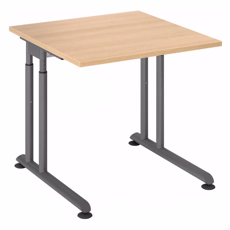 HAMMERBACHER ZS08 höhenverstellbarer Schreibtisch eiche quadratisch