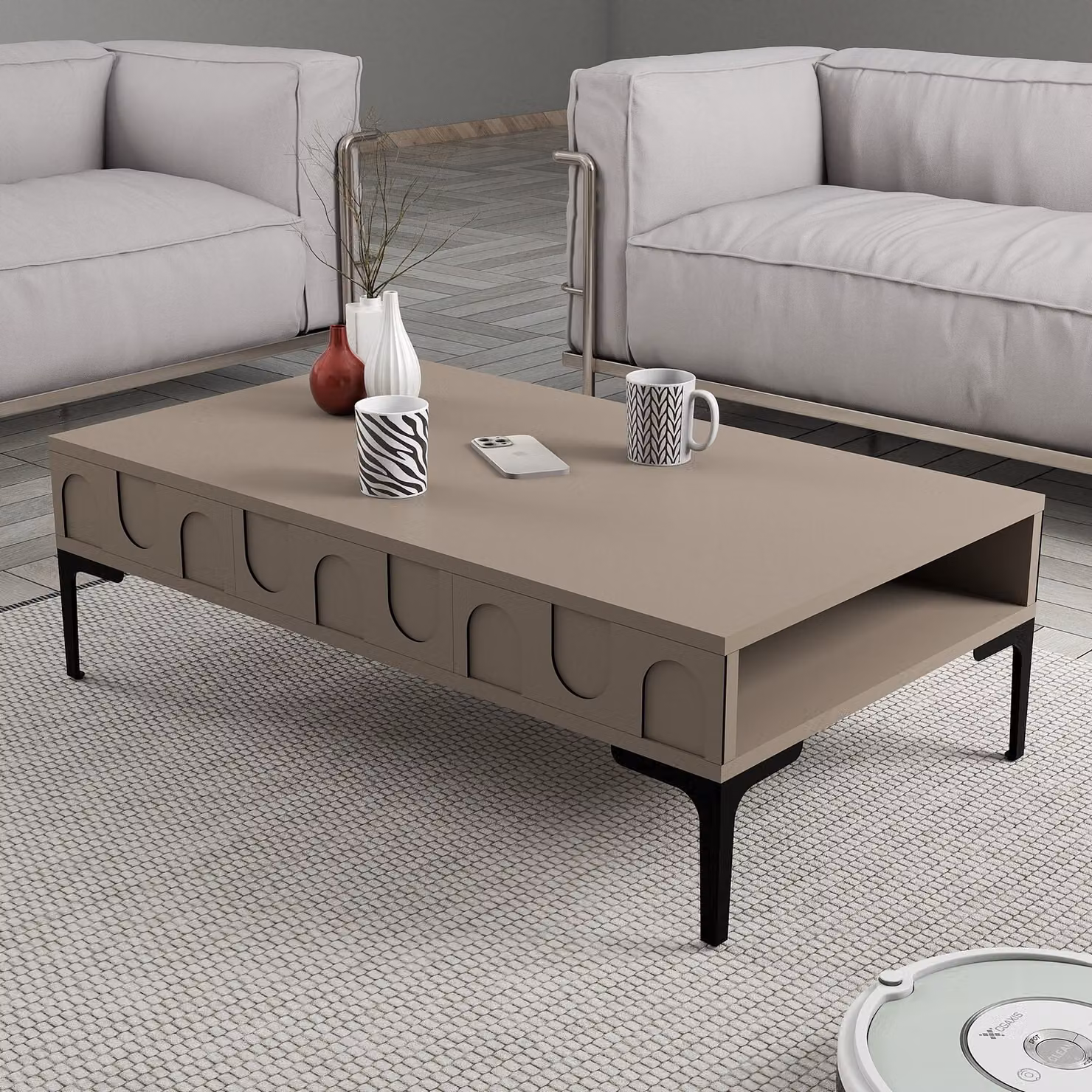 Skye Decor, Lyon 32 - Atlas, Nero, Tavolini, Atlas, 105 x 32,6 x 60 cm