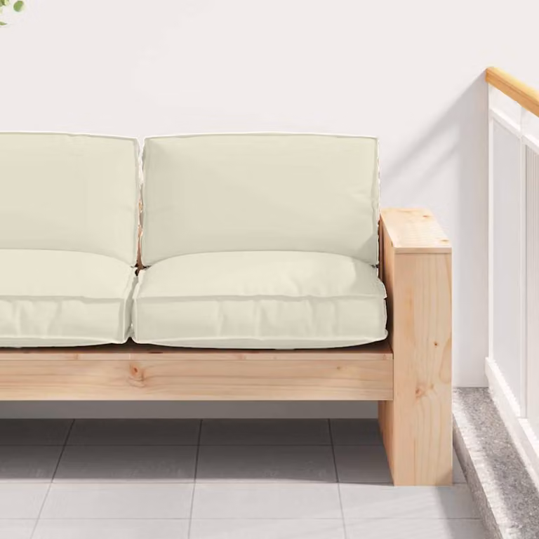Cuscino Quadrato in Tessuto Oxford vidaXL Beige L 80 x P 80 x H 12 cm