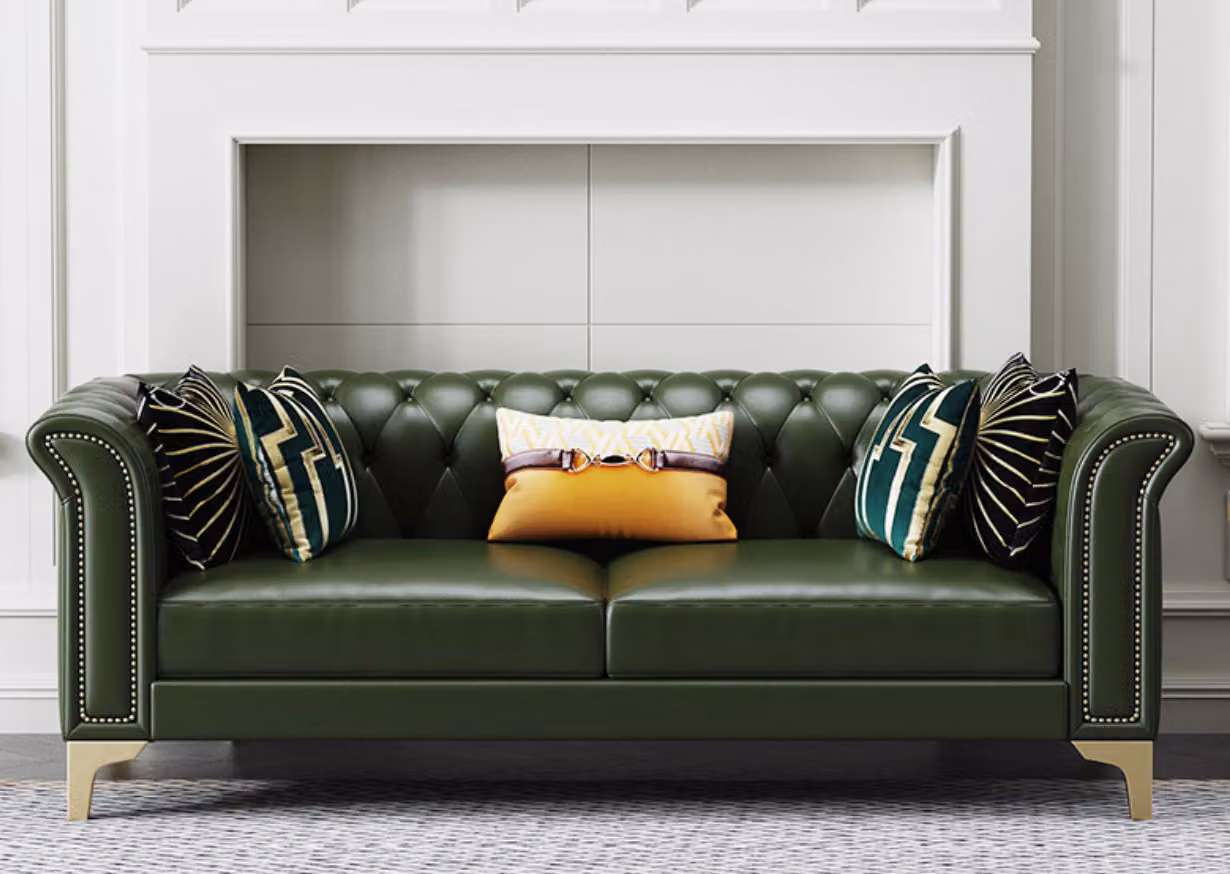 Klassische Dreisitzer Couch Möbel Polster Sofa 3 Sitzer Leder Couchen Ledersofa