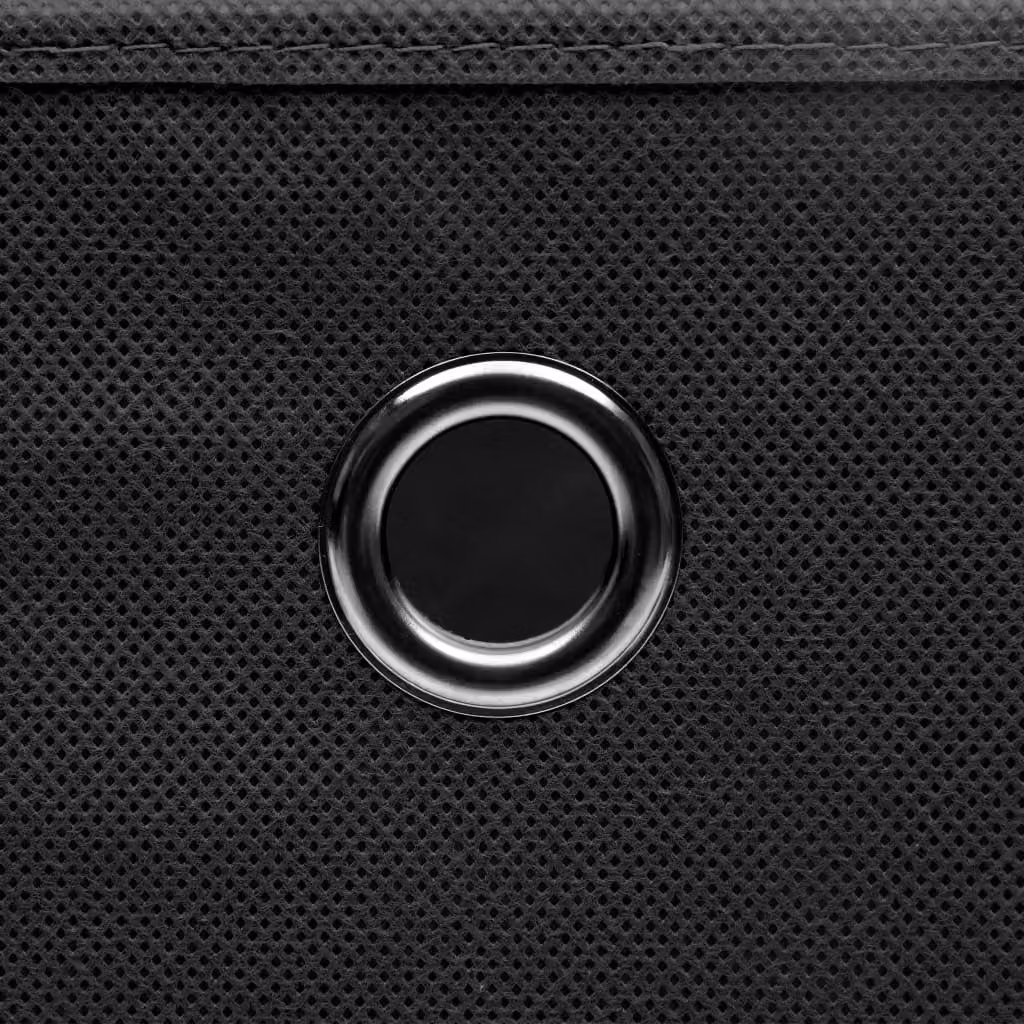 vidaXL Scatole portaoggetti con coperchio 4 pezzi nero 32×32×32 cm tessuto