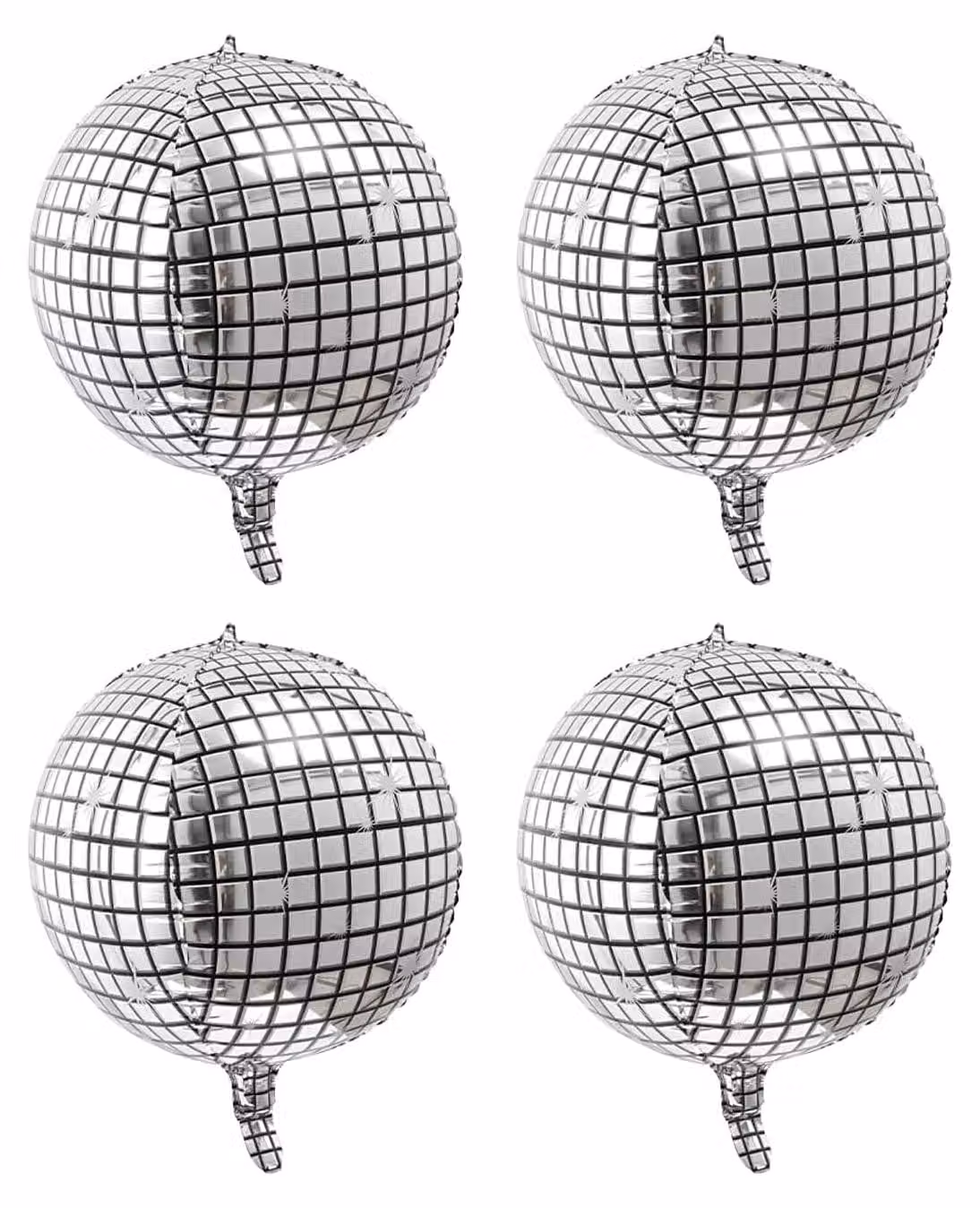 Confezione da 4 palloncini a forma di disco, argento, diametro 22 pollici