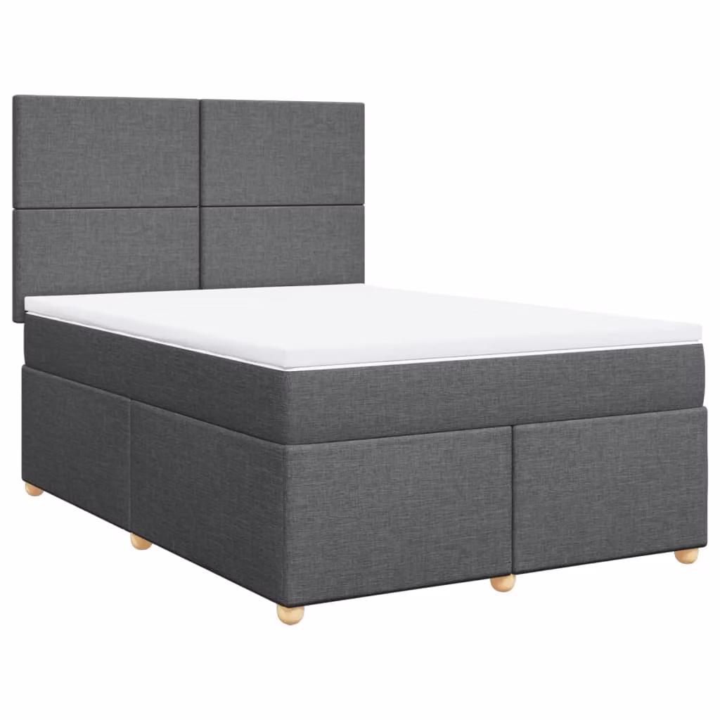 Giroletto a Molle con Materasso Grigio Scuro 160x200 cm Tessuto