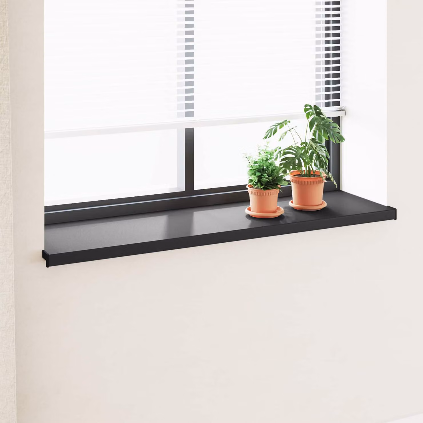 Soglia della finestra vidaXL in PVC nero con venature del legno L: 160 cm, P: 4 cm, H: 4,5 cm