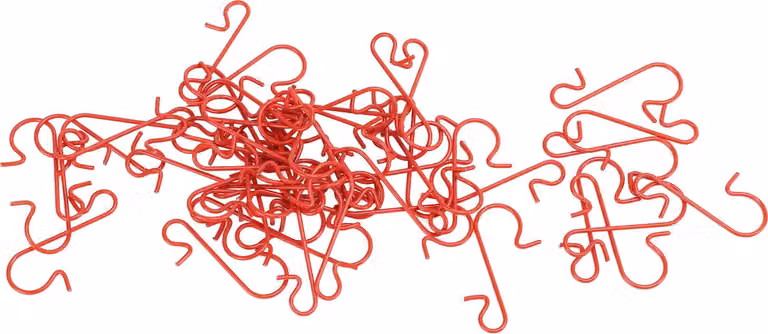 50 pezzi ganci a S, forma originale, 3 colori, quantità sufficiente, resistenti all'usura, multifunzionali, per decorazione, fai da te, rosso