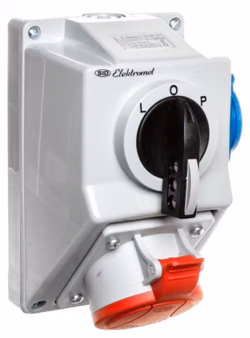 ELEKTROMET | Set Di Installazione C32-48.1N - 32A - Grigio - Impermeabile - Montaggio A Parete - IP54