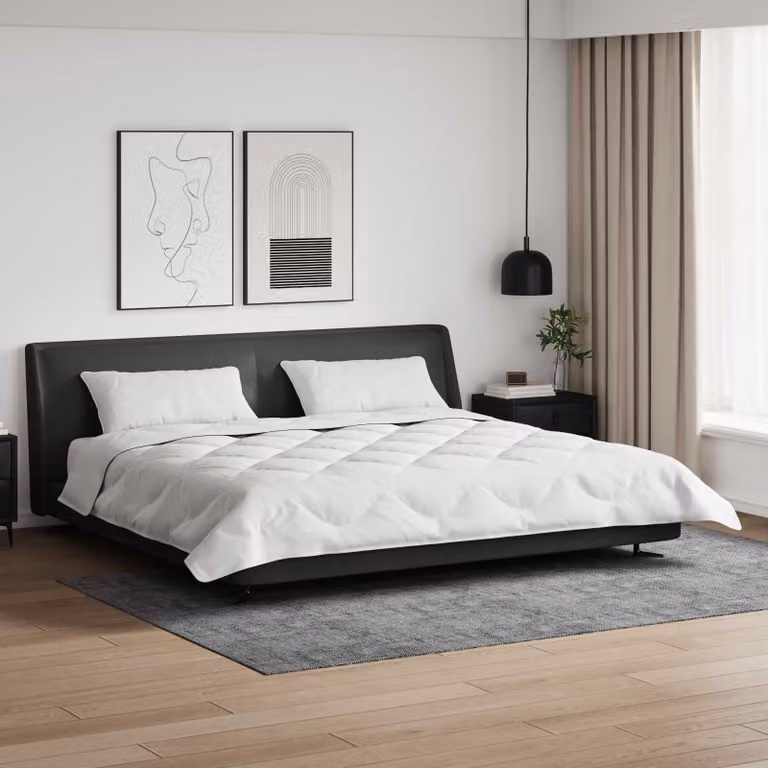Set da letto invernale vidaXL composto da duvet e 3 cuscini in microfibra bianca, L: 240 cm x P: 220 cm