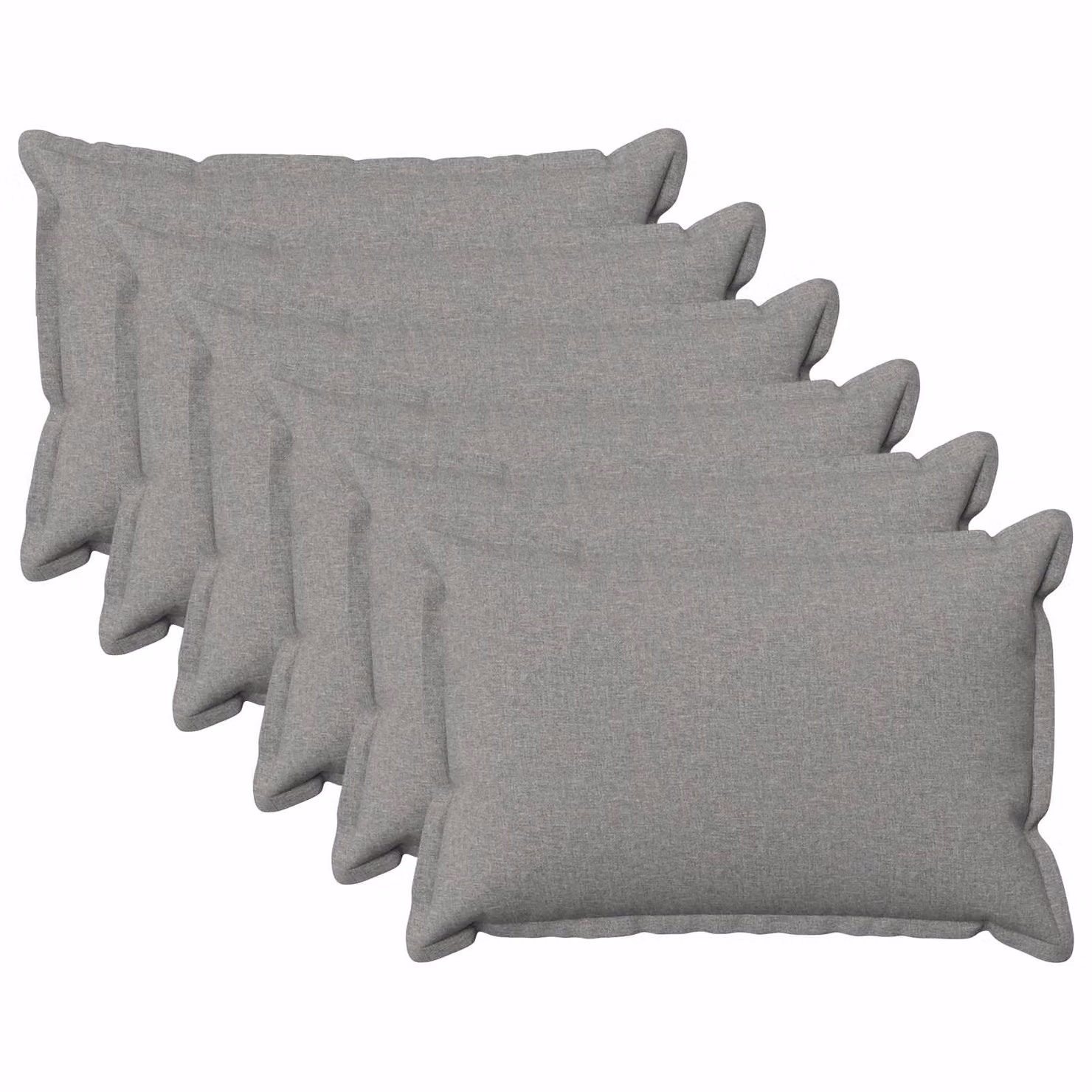 Set di 6 cuscini vidaXL HOUTEN in lino, colore Grigio Nuvola, L/P/H: 60 x 40 x 40 cm