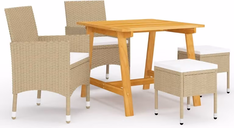 Maison Exclusive - Set da pranzo da giardino 5 pezzi, beige