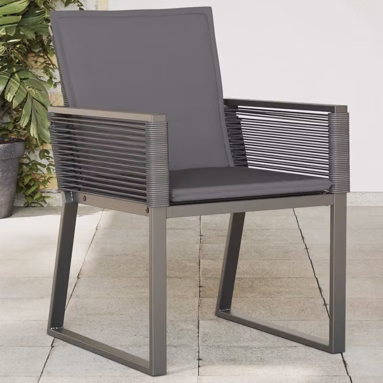 Set di 2 sedie da giardino vidaXL in polyrattan nero con cuscini inclusi
