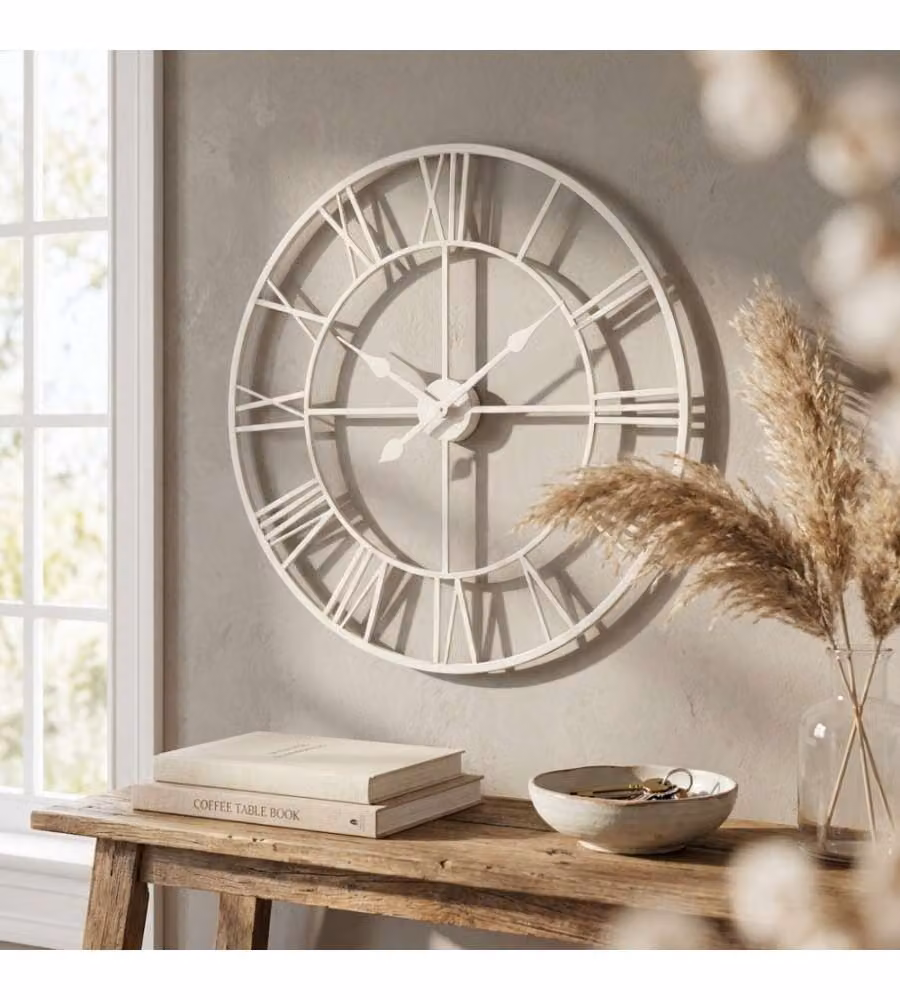 Cosma Orologio L Constant - rotondo da parete bianco vintage 80 cm