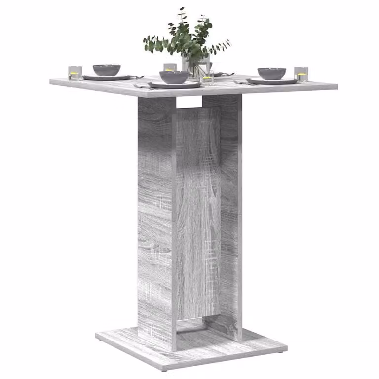vidaXL Tavolo da Bistrot Moderno Grigio con Base Centrale in Legno Composito L/P/H: 60 x 60 x 75 cm