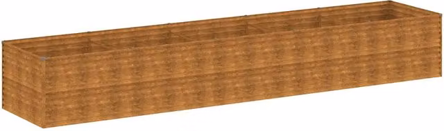 Letto rialzato da giardino design rustico decorazione balcone 479 x 100 x 69 cm in acciaio corten marrone 02_0046141