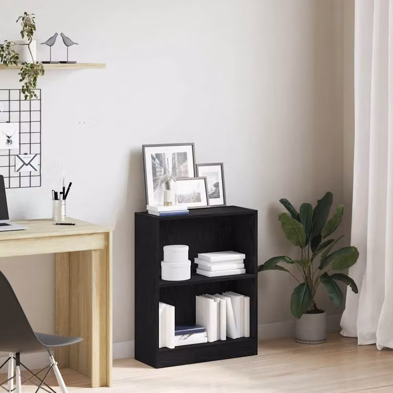 vidaXL Armadio per Libri Moderno in MDF Nero L: 60 cm, P: 24 cm, H: 76 cm