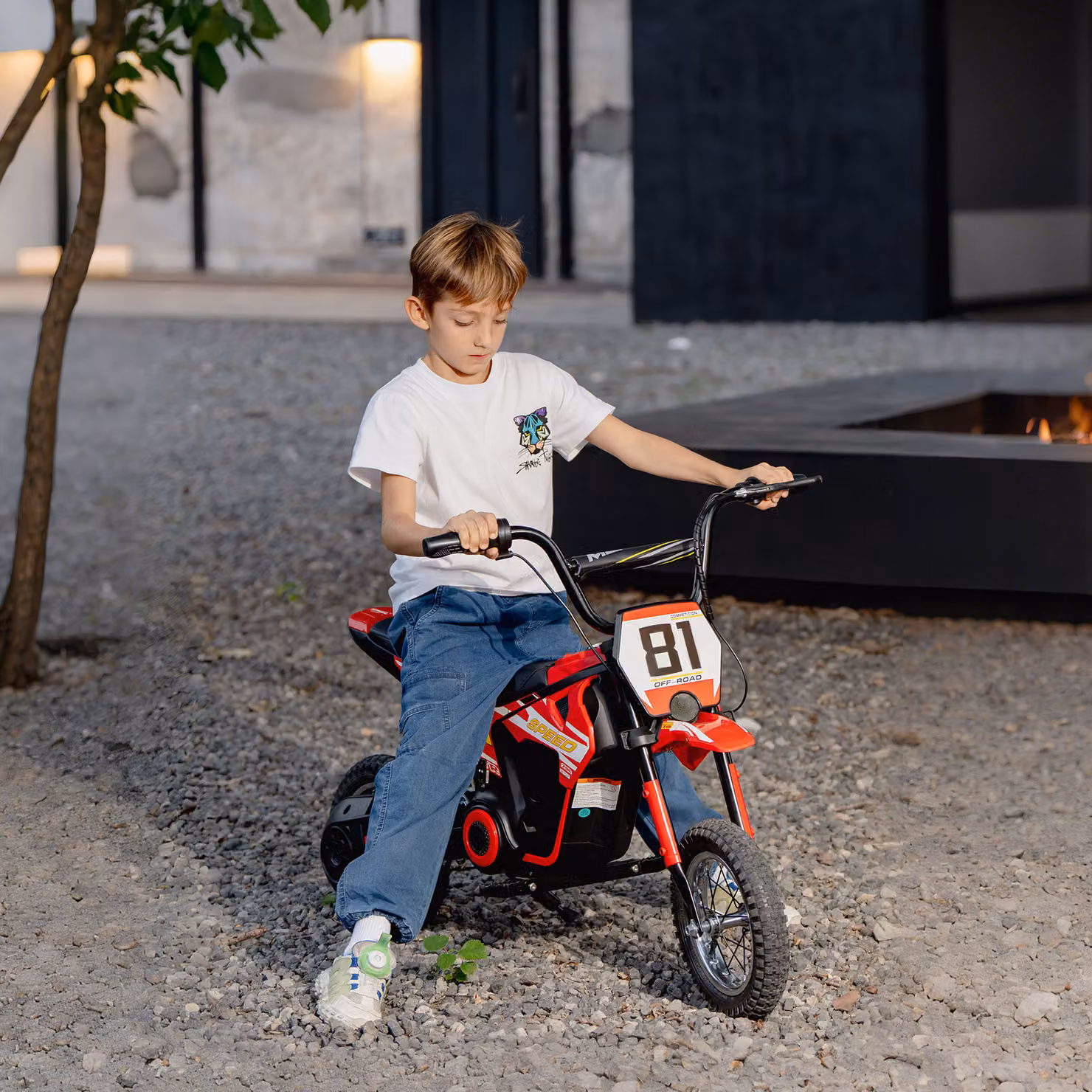 Moto Elettrica per Bambini AIYAPLAY 24V 250W con 3 Velocità, Ruote Ø 30,5 cm, Rosso – 2