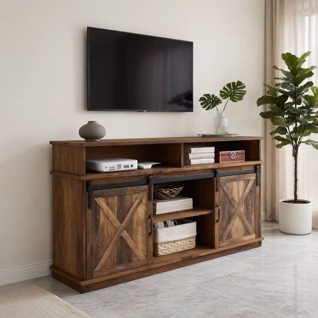 Credenza TV marrone in truciolare lunghezza 148 cm