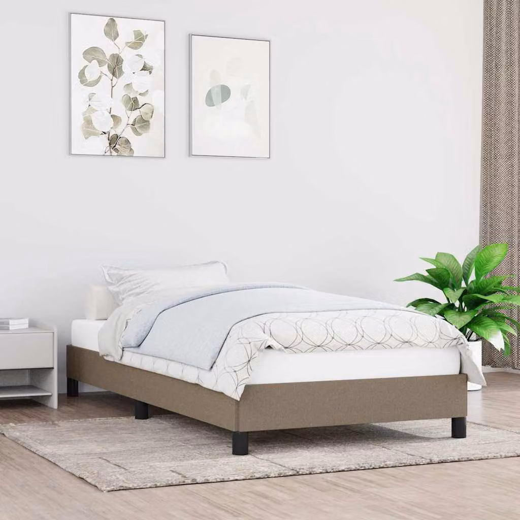 Giroletto vidaXL senza materasso in tessuto tortora L/P: 100 x 200 cm