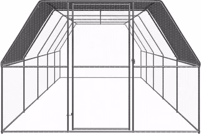 Pollaio per esterni Videx in acciaio zincato grigio L: 10 m, P: 3 m, H: 2 m