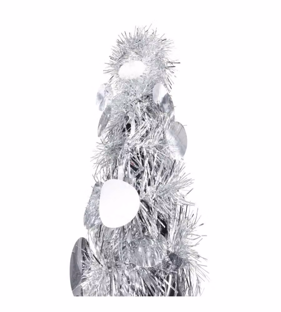 Albero di Natale Artificiale Apribile Argento 150 cm PET