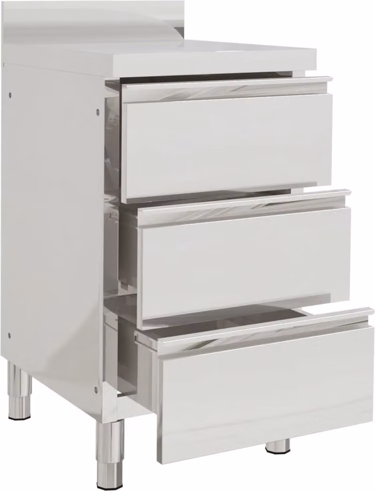 Mobiletto da cucina commerciale con 3 cassetti 50x60x96 cm