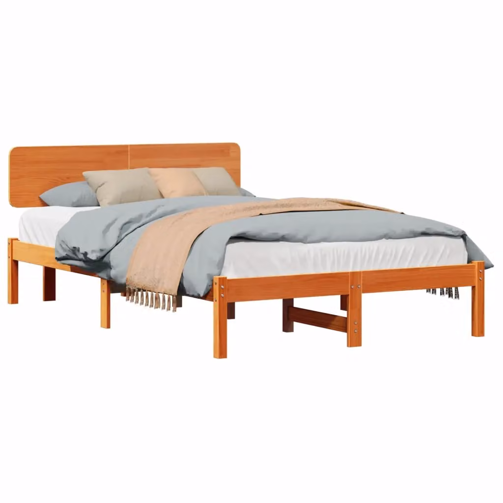 Struttura del letto in pino massello vidaXL Marrone cerato L/P/H: 140 x 190 x 145,5 cm – 2