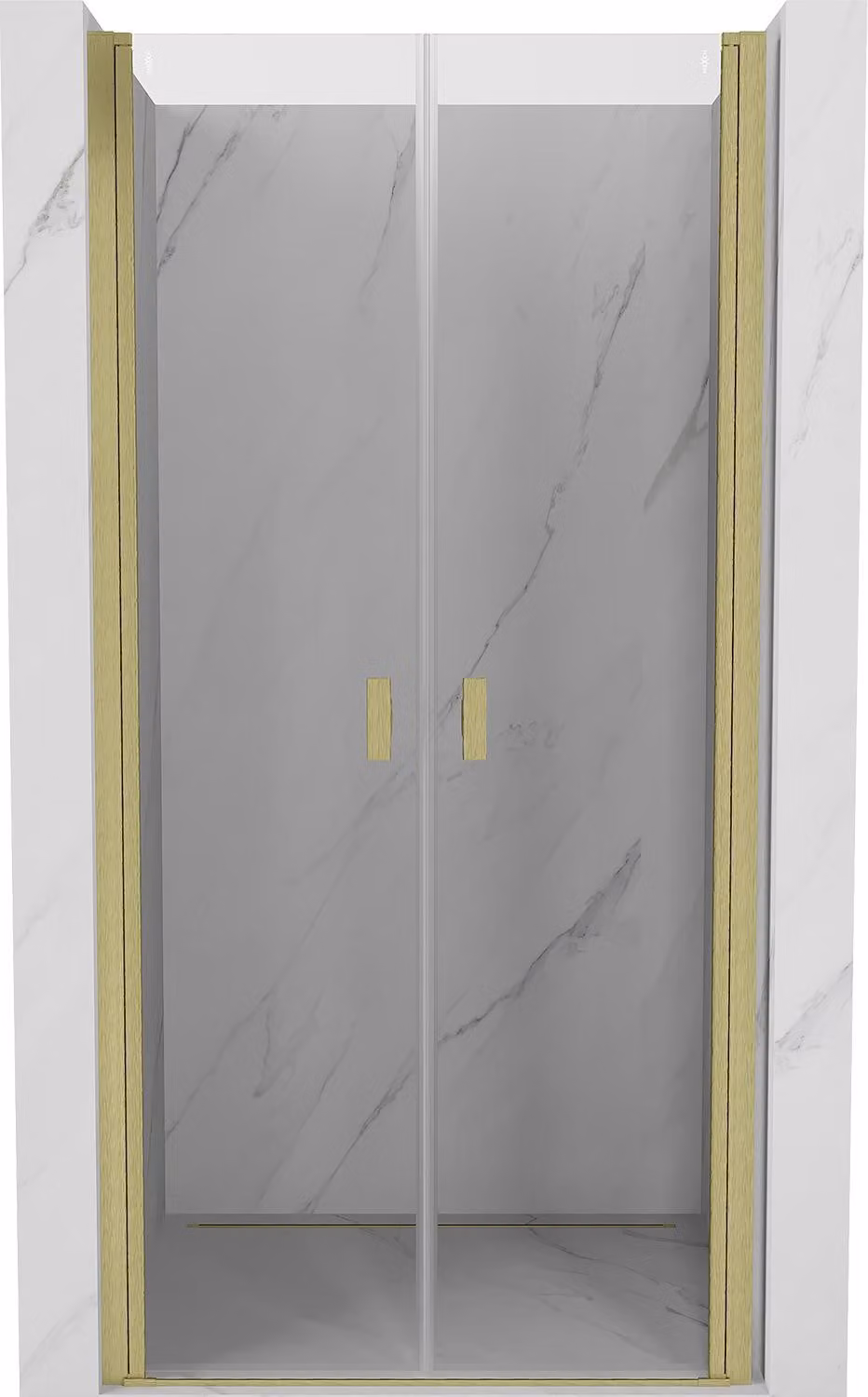 Mexen Mist porta doccia a battente 75 cm, trasparente, oro spazzolato - 8A7-075-000-55-00