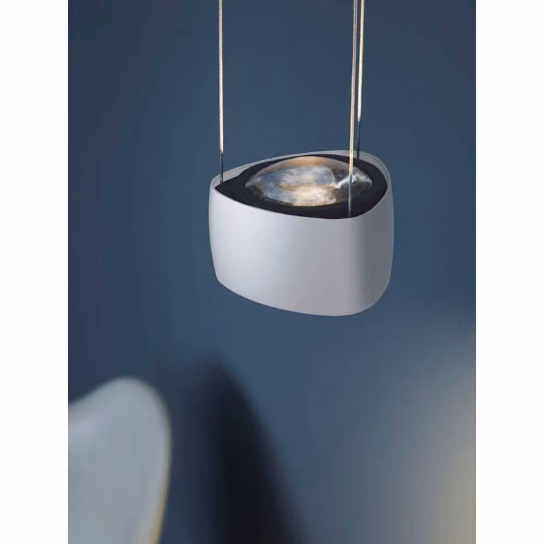 LOOM DESIGN Lampada LED a sospensione Air, bianca, alluminio, 13 cm dimmerabile, Bianco / Opale, Soggiorno / Sala da pranzo, Alluminio, Moderno