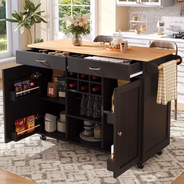Tavolo da Pranzo Multifunzione con Contenitore ¨C MINIMAL ¨C Nero, Effetto Legno, 102x45x92 cm