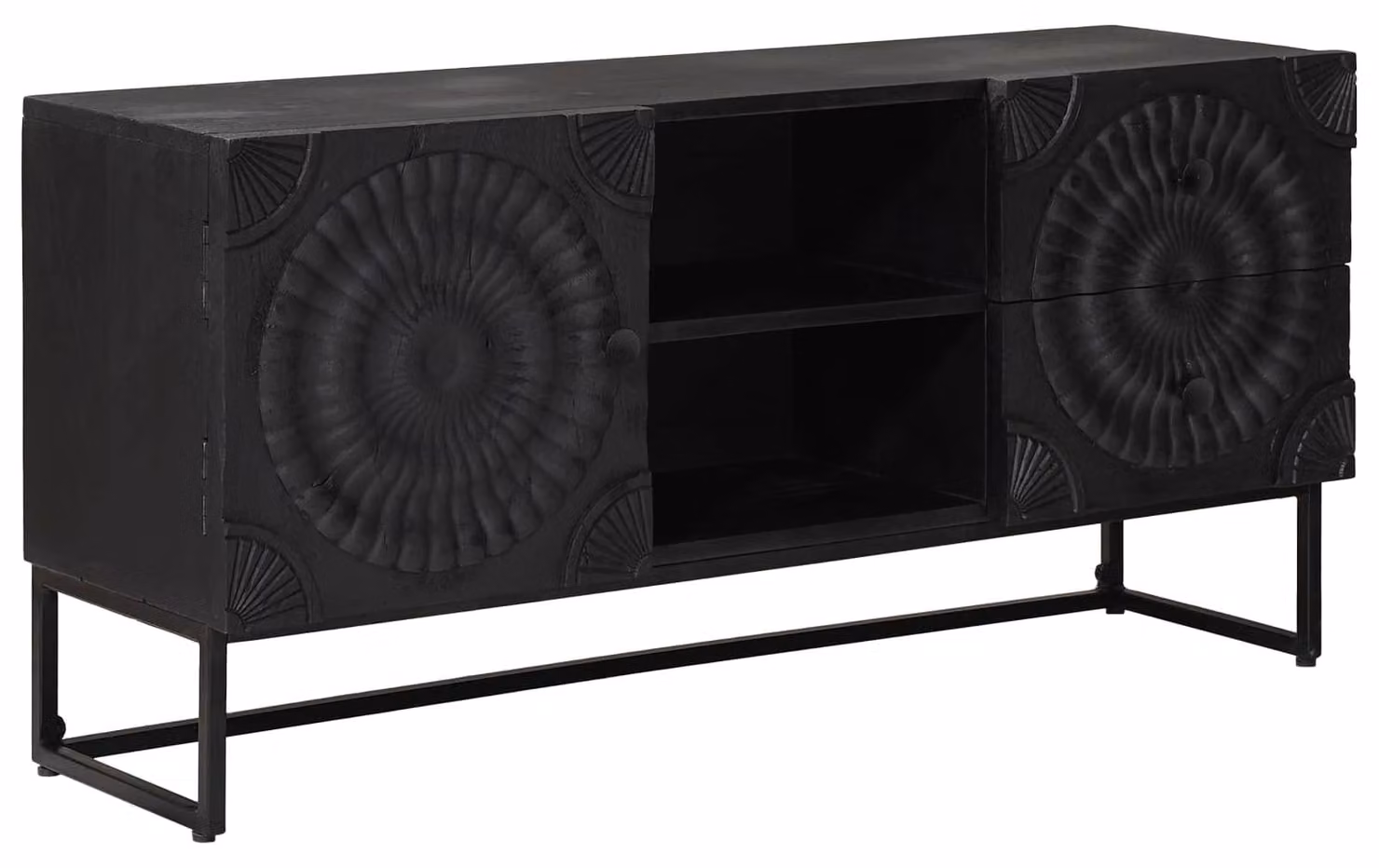 Mobile TV con cassetto con lo scaffale Nero 105 x 30 x 54 cm