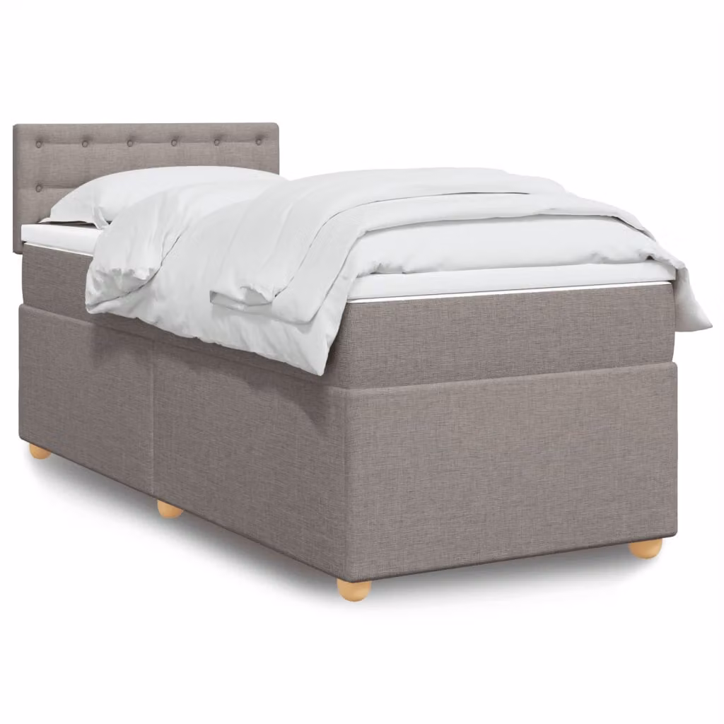 Letto Ibrido con Materasso vidaXL in Tessuto Beige, Bianco o Grigio L/P: 100 x 200 cm