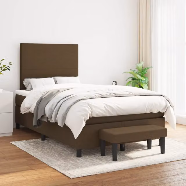 Letto Ibrido con Giroletto a Molle e Materasso vidaXL Marrone e Bianco L/P/H: 120 x 200 x 203 cm – 1