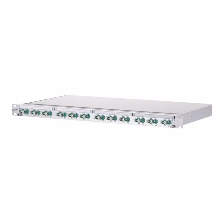 Metz Connect OpDAT PA Pannello di connessione VIK 24xLC-D (colore acquamarina), OM3, grigio 1502207724-E