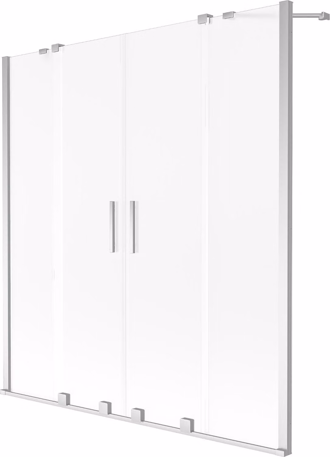 Mexen Velar Duo paratia per vasca da bagno a 2 ante scorrevoli 150 x 150 cm, gelo, cromo - 896-150-000-32-01