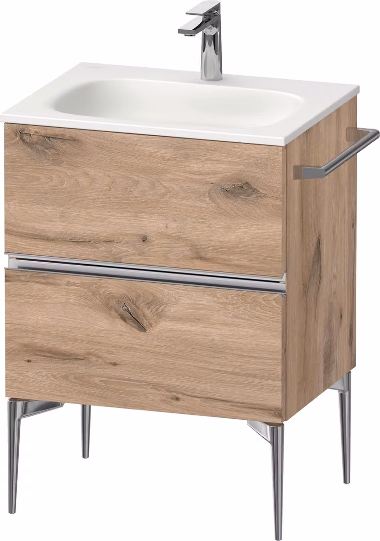 Duravit Sivida bâti-support pour lavabo, 2 tiroirs, poignée profilée chromée, 610x477x592mm, pour Sivida, SV4650010550000, SV4650010550000