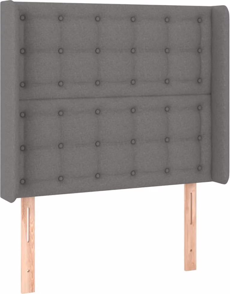 Testiera ad Orecchio Grigio Scuro 83x16x118/128 cm in Tessuto