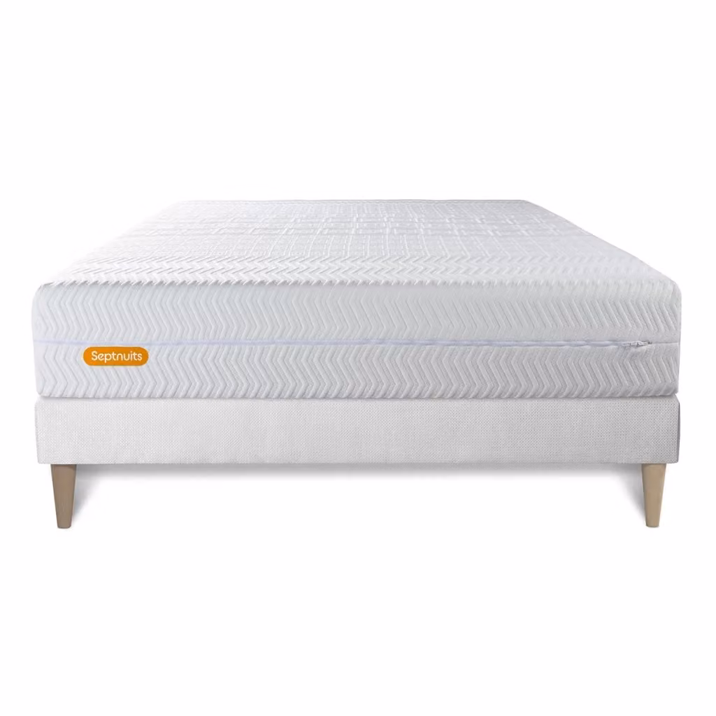 Set materasso e base Memo Bio Septnuits in schiuma viscoelastica con rivestimento bianco, L/P: 200 x 200 cm – 2