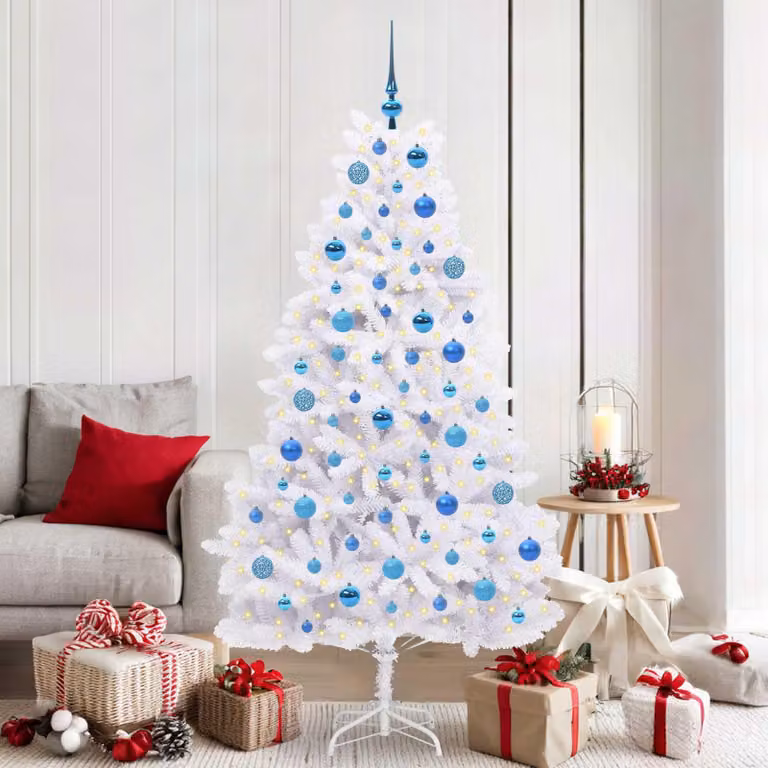 Maison Exclusive - Albero di Natale artificiale pieghevole, bianco, 180 cm, in PVC e acciaio