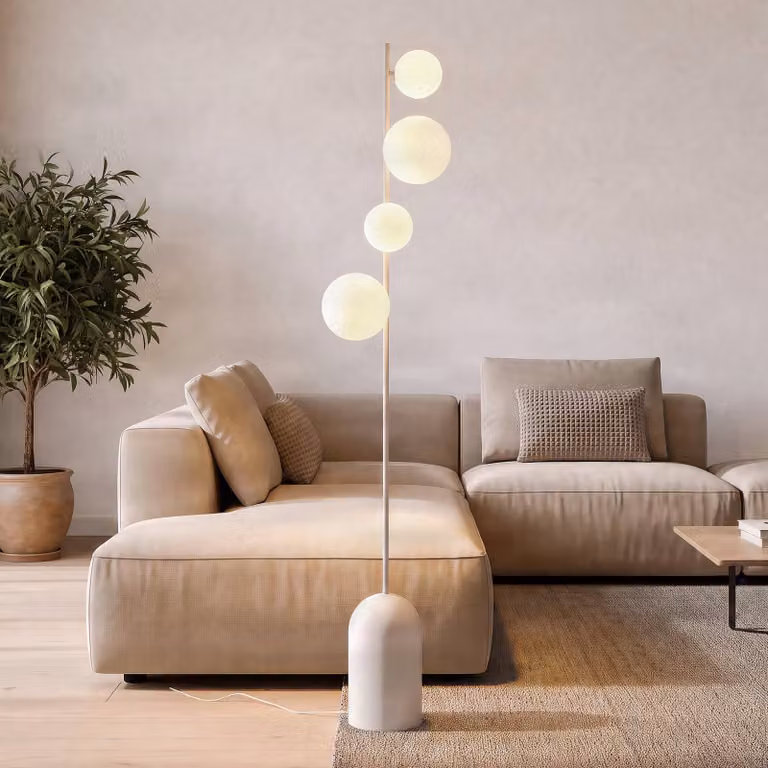 Lampada da terra Etno LP4 EMIBIG LIGHTING, Bianco / Opale, Soggiorno / Sala da pranzo, Vetro, Moderno, Lampada da terra