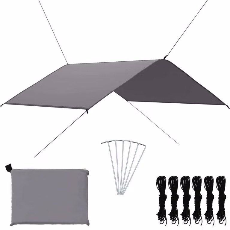 The Living Store, telo per esterni, 4x4 metri, colore grigio